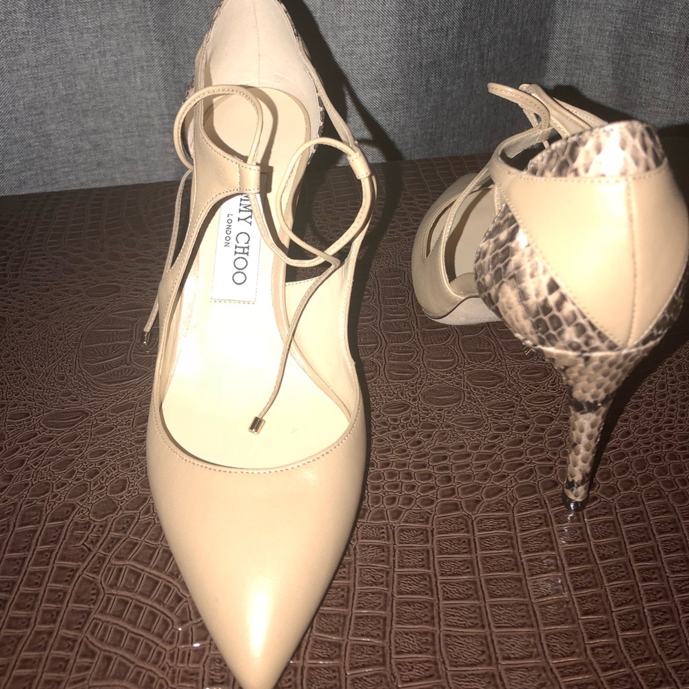Jimmy Choo Vanessa 85 Suede & Nappa Leather